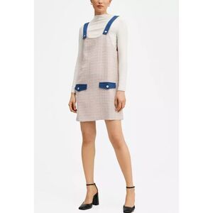 NEW NEW Textured Multicolored Tweed Sz Large Sleeveless Jumper Pinafore Dress